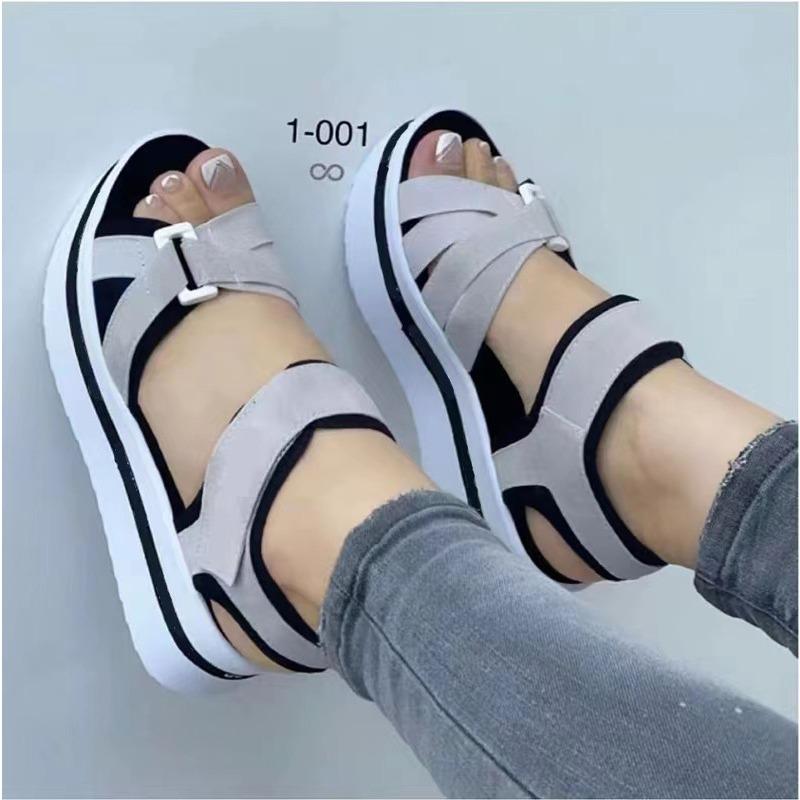 Platform sandals women's new supply Flat-bottomed Velcro women's beach sandals