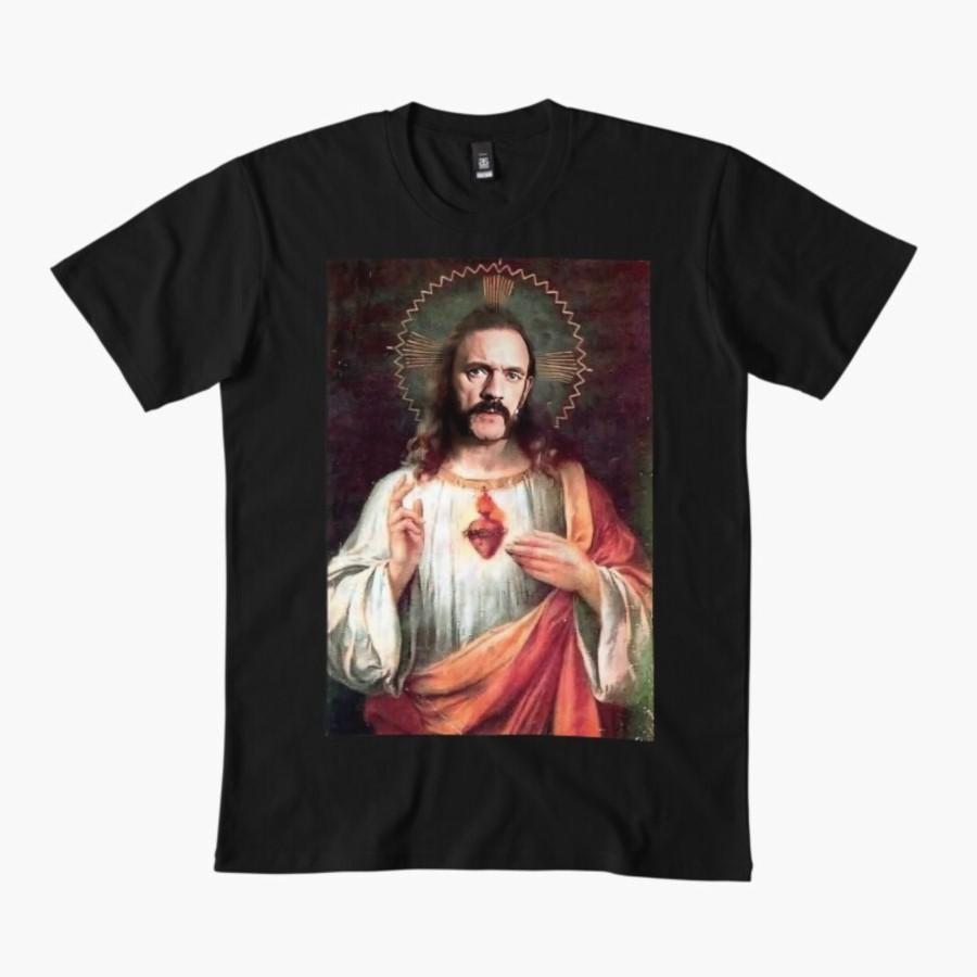 

God Jesus St Lemmy T-shirt For Men Women 100% Cotton T Shirts Short Sleeve Tops 0202-3 - Men s Summer Cotton Graphic Tee S разноцветный