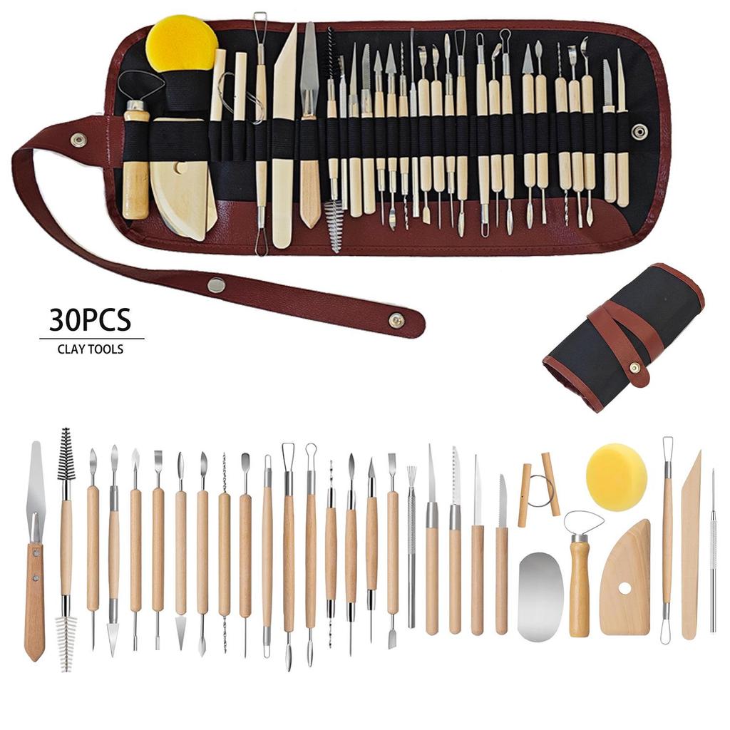 61/43/24-piece Clay Pottery and Sculpture Carving Tool Set for Soft Polymer Modeling