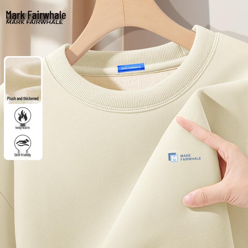 Mark Fairwhale Men's 2025 Winter Fleece-Lined Round Neck Sweatshirt