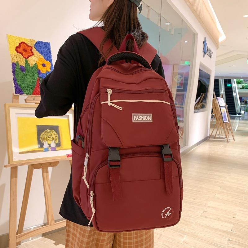 

Рюкзак большой вместимости для улицы, многофункциональный, большой вместимости, для студенток колледжа, учениц старшей школы, новый рюкзак красный