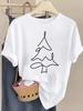 (Asian Size) lovely trend cute New Year T Shirt Christmas Clothing Women Fashion Festival Tee Top Print Woman Short Sleeve Graphic T-shirts