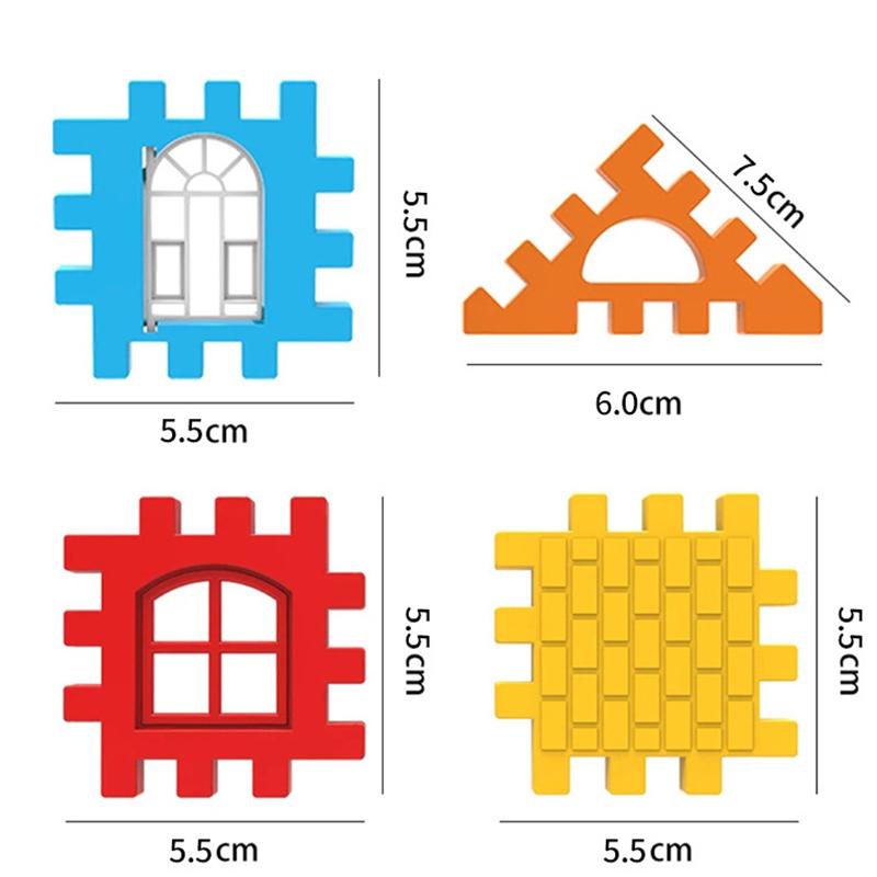 1 Set Puzzle Toy Colorful Window Opening Plastic Building  Stem Building  Colorful Interlocking Components