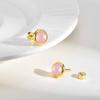 Vnox Small Nature Stone Stud Cartilage Earrings for Women Girls, 8mm Wide Stainless Steel Flat Back Earring for Sensitive Ears