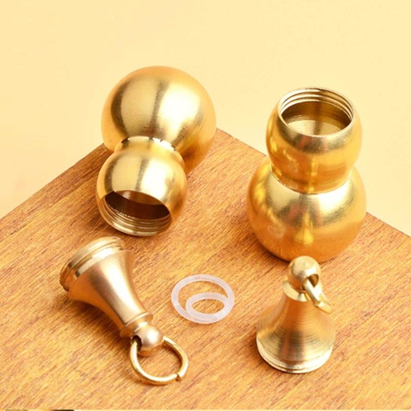 Portable Waterproof Metal Capsules Box Mini Medicine Holder Keychain Brass PillBox Pendant Pill Boxes Mini Pill Holde