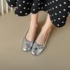 French Single Shoes Women'S Calfskin Flat Bottom Round Head Bow Late Evening Breeze Spring Summer Mary Jane Red Shoes