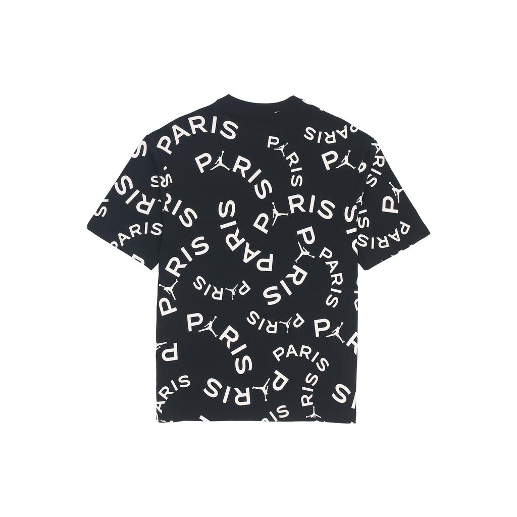 Jordan Paris Saint-Germain Jock Tag Letter Koszulka z krótkim rękawem Męska Topy Czarna CK9788-010