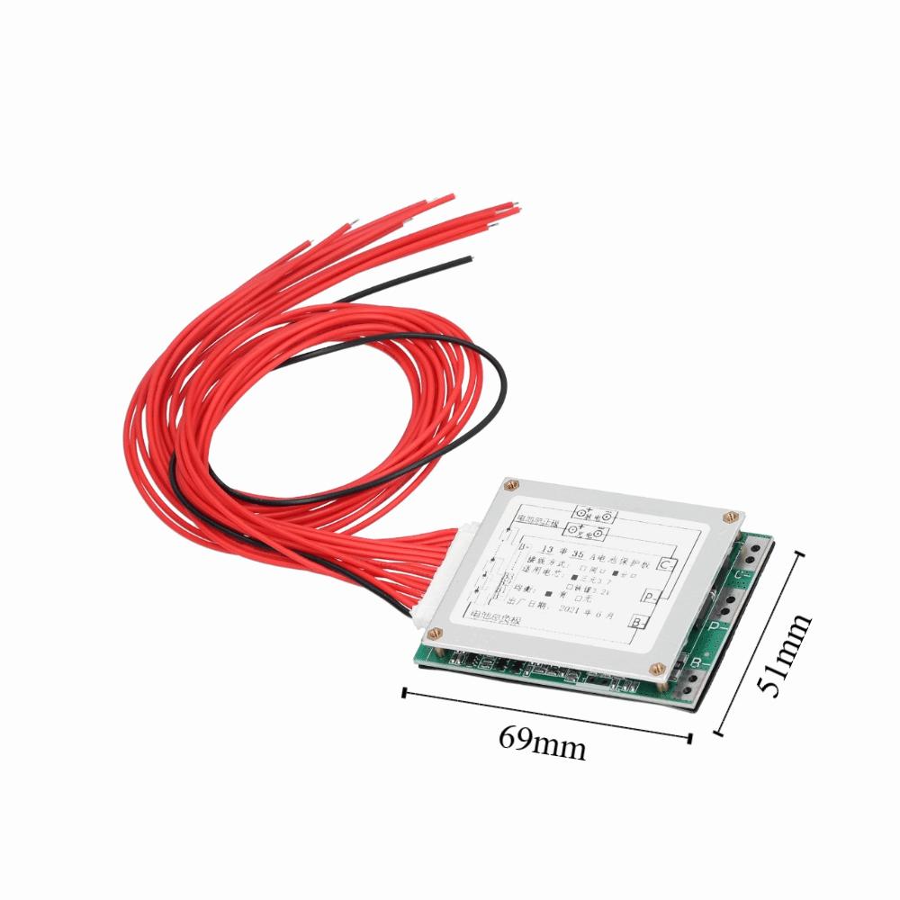 with Cable PCB Protection Board 13S 48V 35A PCB Board  For Li Ion Battery Cell Pack