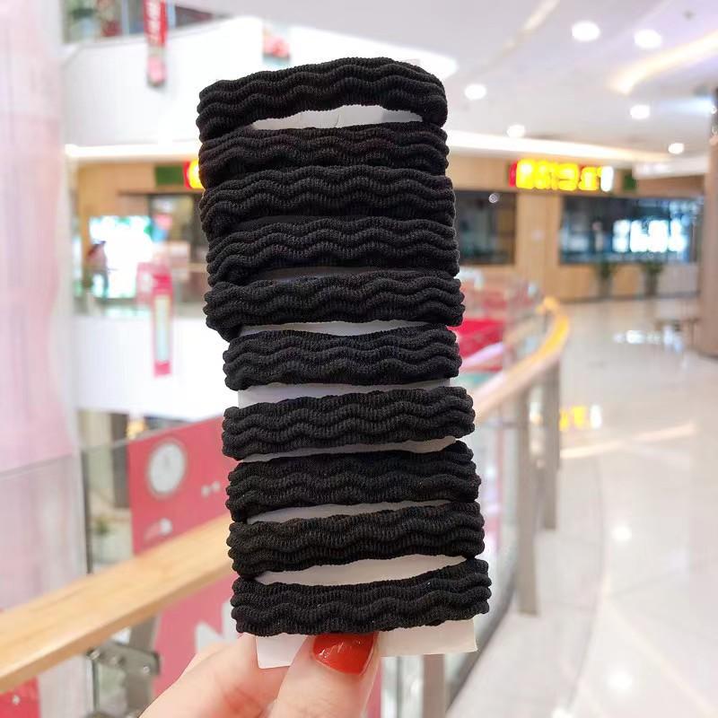 

10 шт. для женщин и девочек, базовая эластичная повязка для волос, резинка для волос, резинка для хвоста, резинки, простая повязка на голову, аксессуары для волос для женщин wavy разноцветный