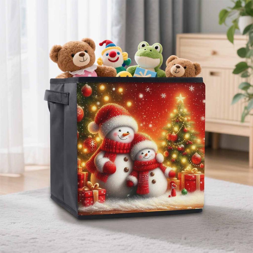 A Lovely Snowman 5D Diamond Painting Storage Basket Full Round Drill Mosaic Diamond Embroidery Cross Stitch Kits Home Decor Home Decor