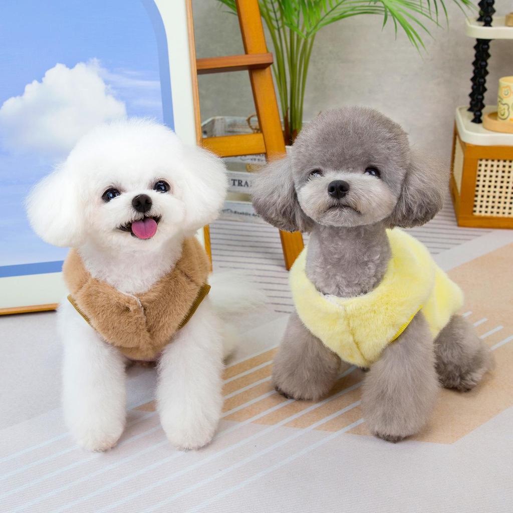 Cozy Autumn/Winter Fleece Coat for Cats and Dogs - Warm Plush Pet Apparel for Teddy, Bichon