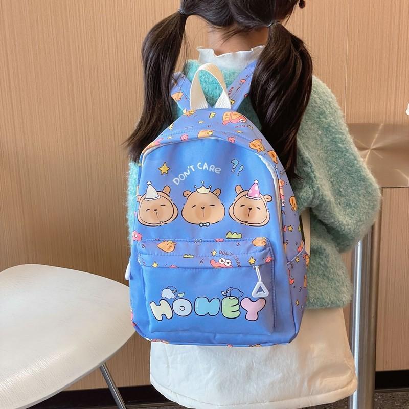 Cute And Spacious Childrens Cartoon Capybara Backpack For Boys And Girls In Nylon Soft