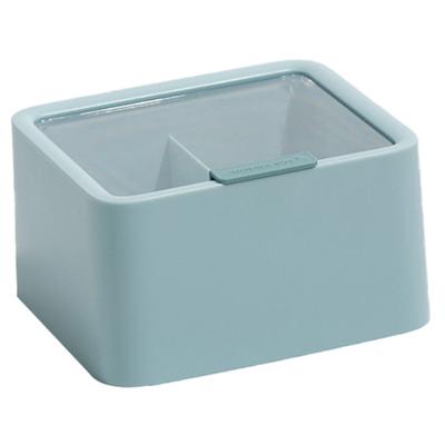 Cotton Pad Dispenser Dustproof Lightweight Exquisite Cosmetic Pads Holder Box for Cotton Swabs Lipstick Blue