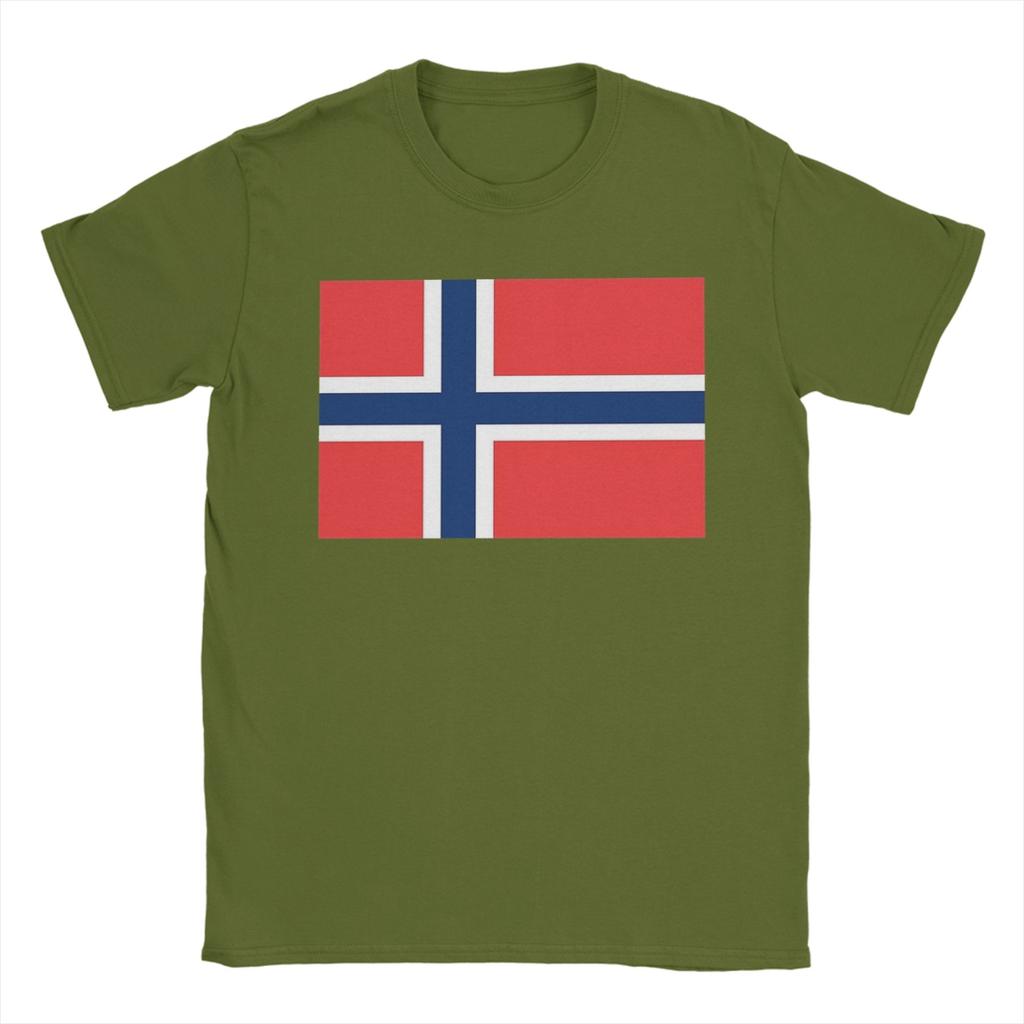 Norway flag Cotton TShirt For Unisex Beach  Vintage TShirts ONeck Harajuku Tee Shirt Plus Size Custom DIY Tops