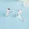 Cute Cat And Fish Asymmetric Stud Earrings Creative Simple Temperament Jewelry For Women Fashion Accessories