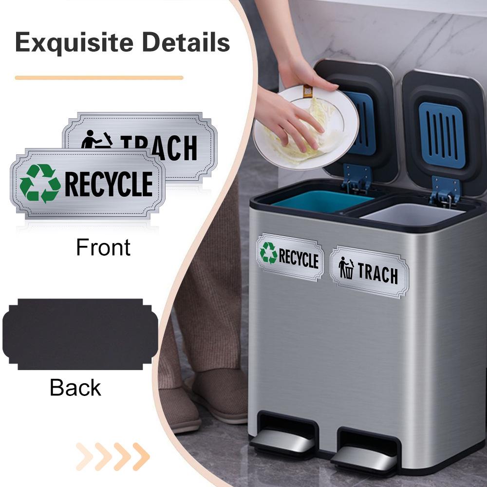 Reusable Magnetic Trash Sorting Bin Labels - Eco-Friendly Stickers