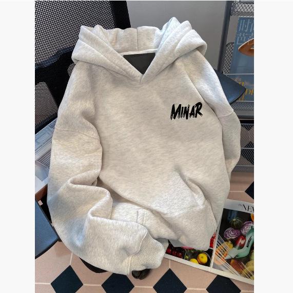 American Trendy Brand Men's Plus Velvet Heavyweight Hoodie - Autumn/Winter Loose Fit.