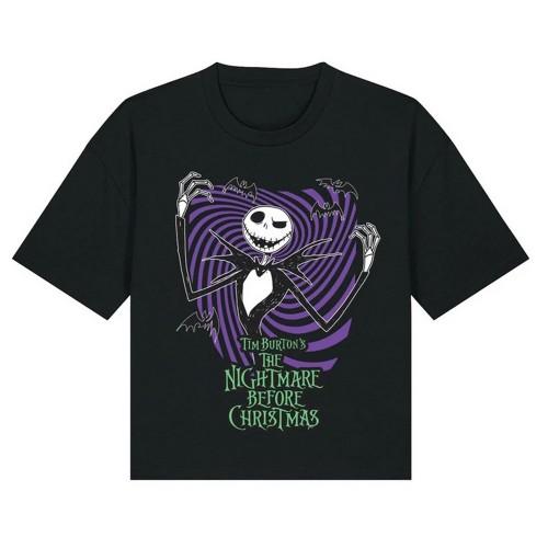 Nightmare Before Christmas Womens/Ladies Spiral Cropped T-Shirt