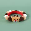 Set of 3 Soft Plush Cats Collars with Furry Pompoms for Cats Dogs Christmas Theme Party Cats Neckwear Festival Pet Collars