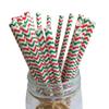 25-100Pcs Christmas Kraft Paper Straw Colorful Print Disposable Paper Drinking Straws Xmas New Year Party Home Decor Supplies