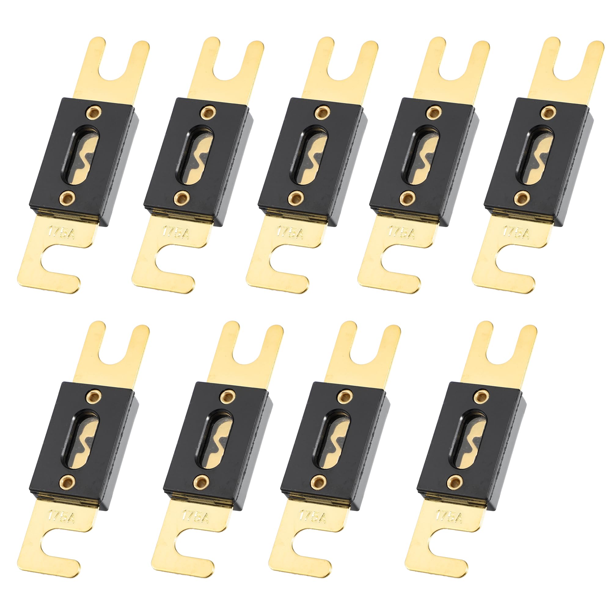 

X AUTOHAUX ANL Fuse Gold Tone Plated 175A Universal Inverter for Car Vehicle Truck Audio 9pcs 175A золотой