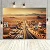 1, Route 66 Background Cloth, Background Decoration, Room, Photo Studio Prop - Suitable for Home Decoration, Parties