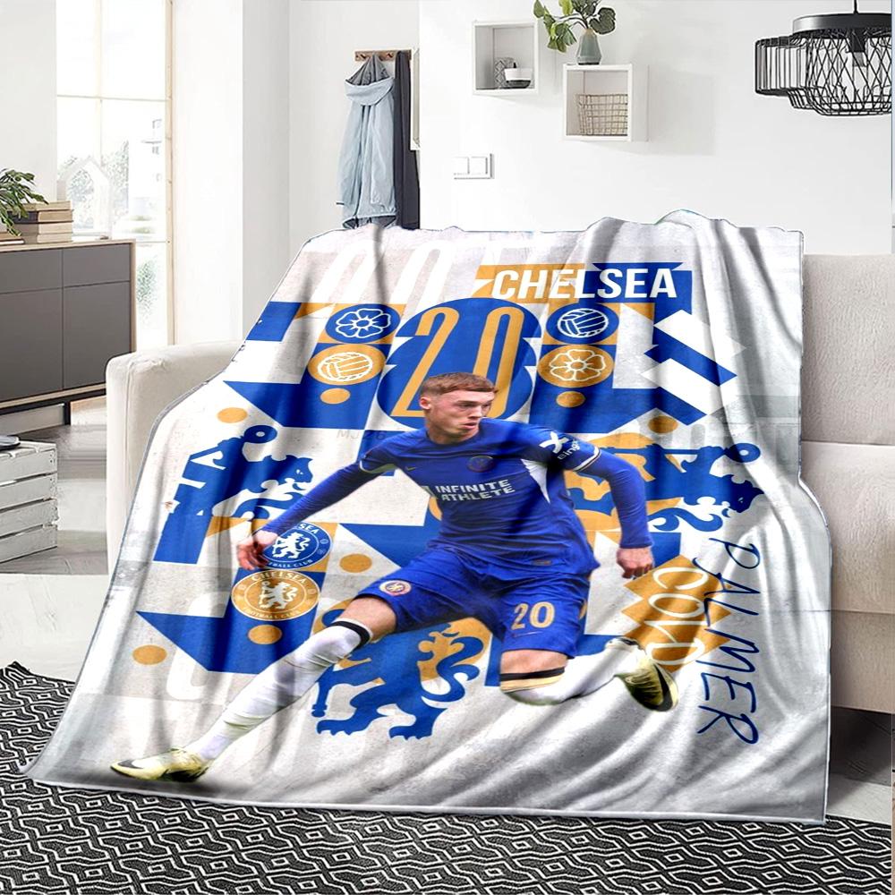 Chelsea Fc Football Player Blanket Comfortable Suitable for Seaside Bedding Chair All-Season Use Modern Style Gift for Travel Home Birthdays