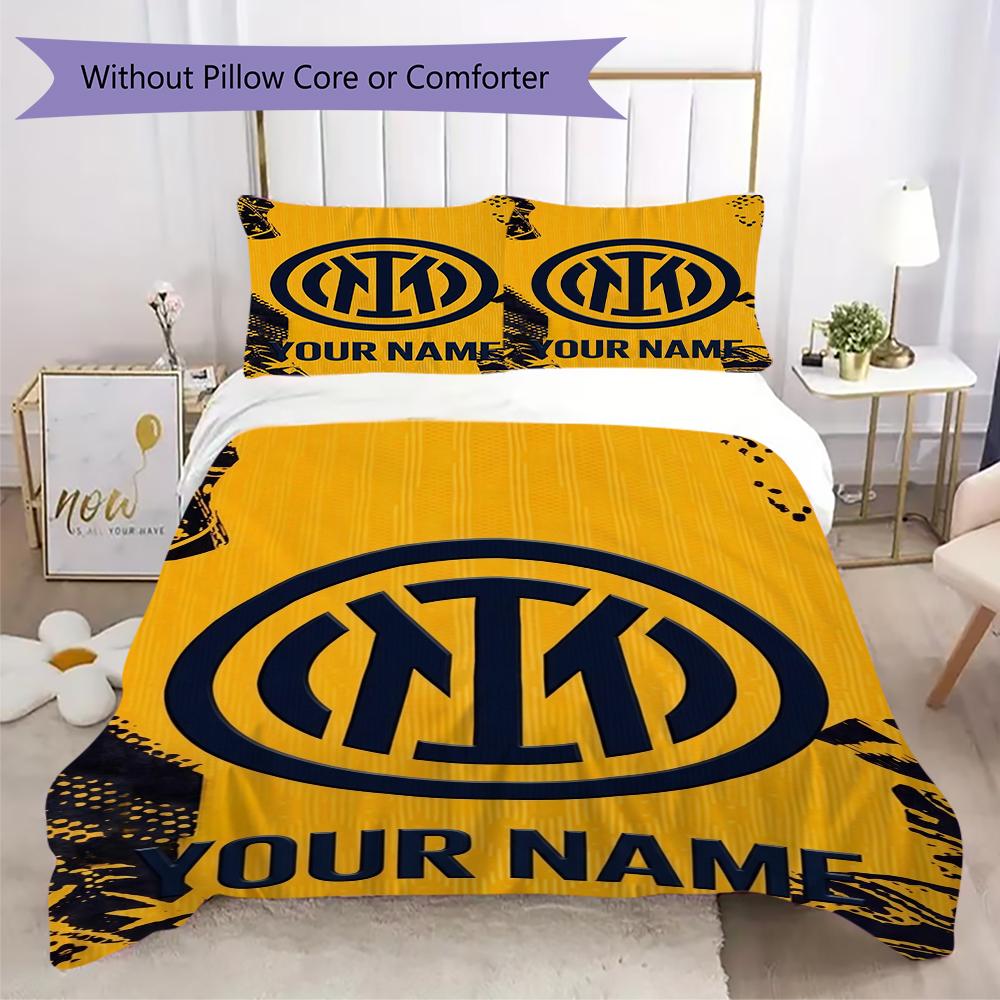 Biancheria da letto Inter Milano con nome personalizzato, Set piumone Copripiumone Federa Regalo di compleanno per la casa(1 * copripiumino + 2 * federa, senza nucleo)_xia