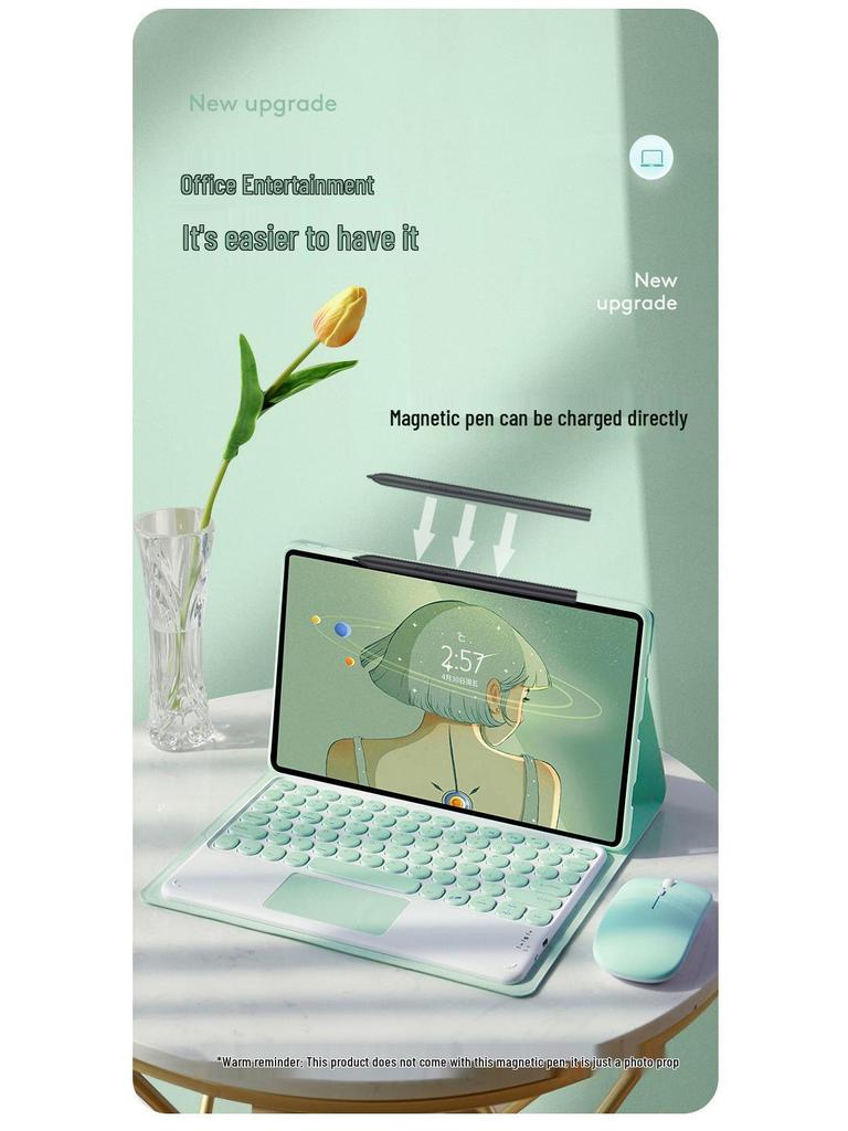 Xiaomi 7 Tablet-Hülle mit Tastatur: Magnetisches Leder, Stille Silikonhülle für Redmi 5/6 Pro