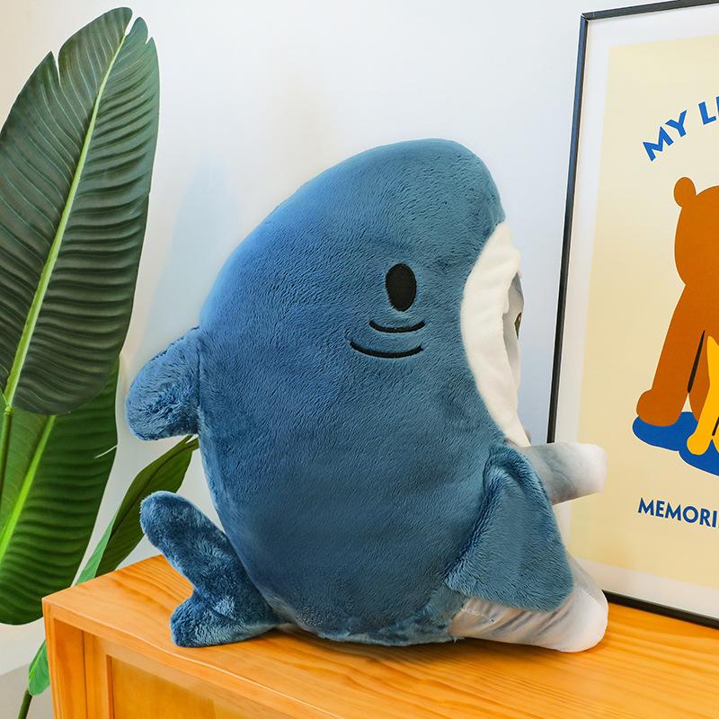 Creative Transformation of Shark Cat Plush Toy Eight-inch Grabbing Doll Children's Soothing Doll Healing Pillow