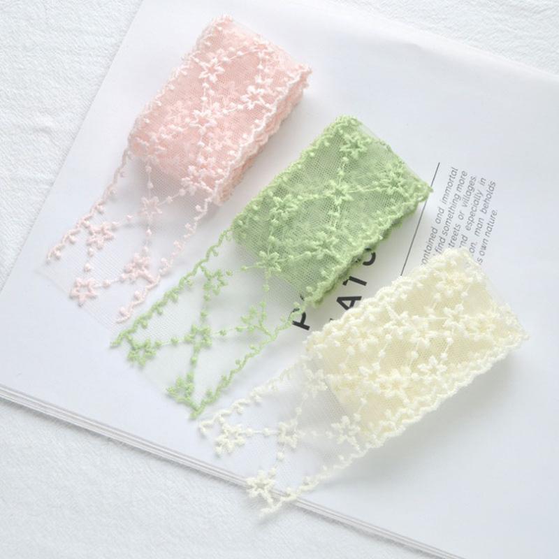 2Yards/182CM Pink Green Beige Elastic Lace Ribbon DlY Handmade Crafts Fabric Lace Trimming Home Garment Accessories
