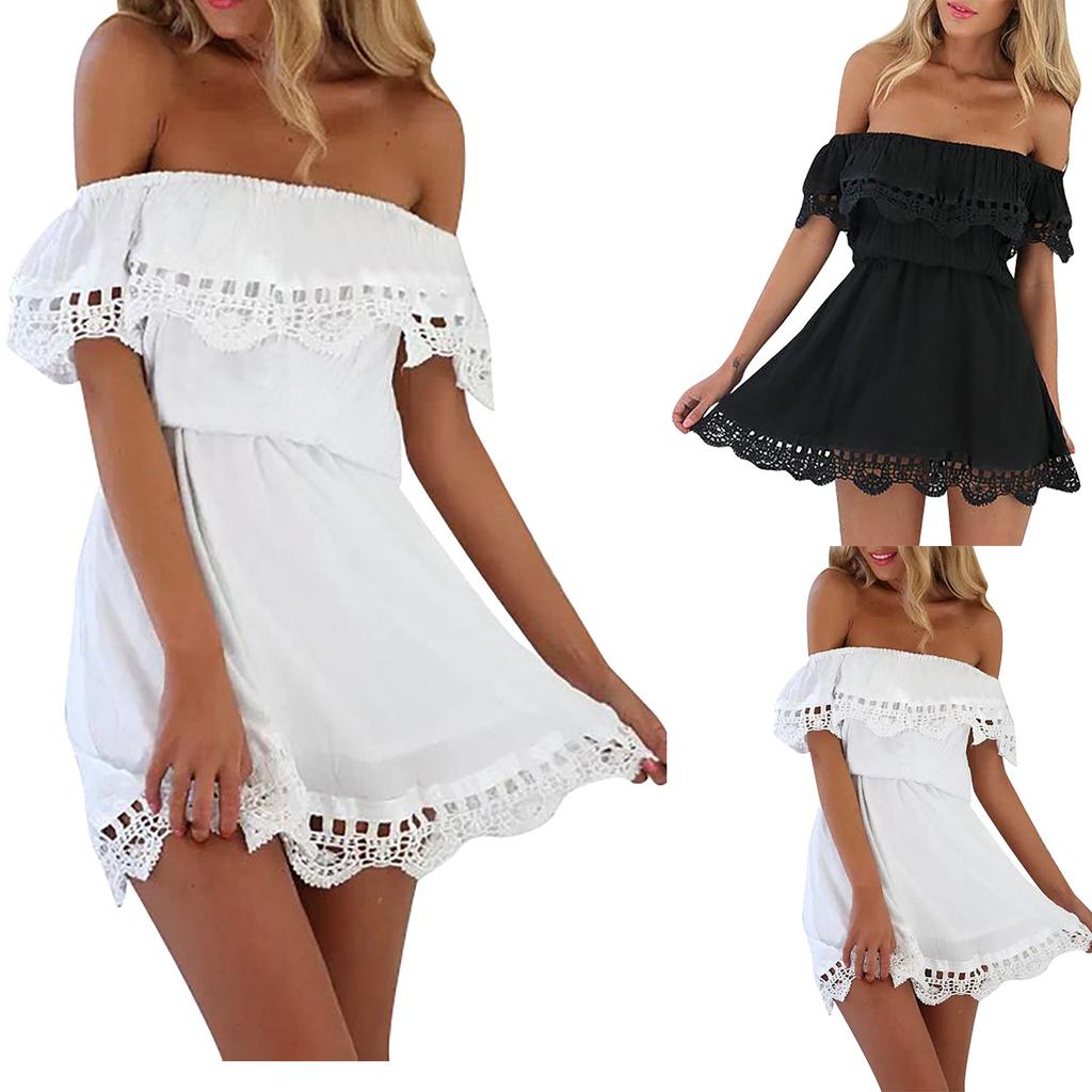 Women's Summer One-line Off-the-shoulder Dress