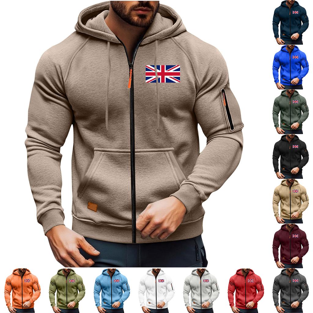 Pánský Volnočasový Dlouhý rukáv Zip Kapuce Mikina s kapucí Kabát Kapuce