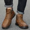 Herren Retro Echtleder Freizeitschuhe Winter Plus Samt Stiefeletten Frühling/Herbst Herrenstiefel