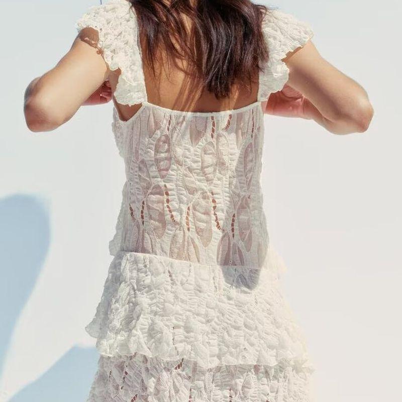 ZA New arrival women's clothing ZR Fashion style Export fashion Joker Lace laminated decorative Dress 2298190