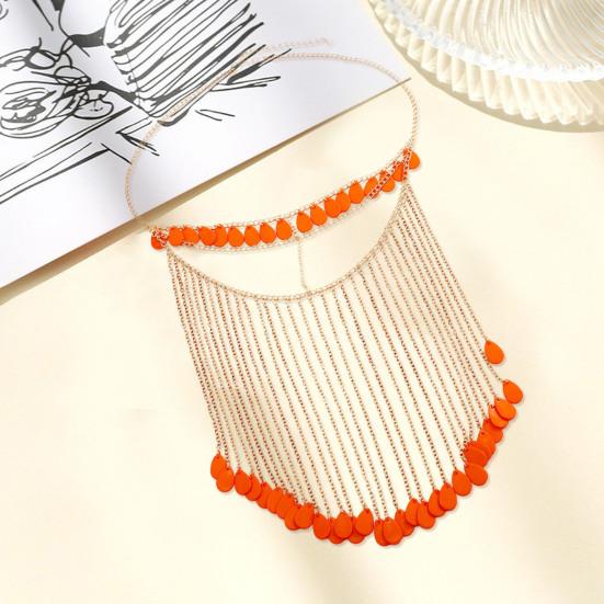 Head Chain with Adjustable Design Nightclub Bar Party Performance Metal Tassel Headdress Women Face Curtain