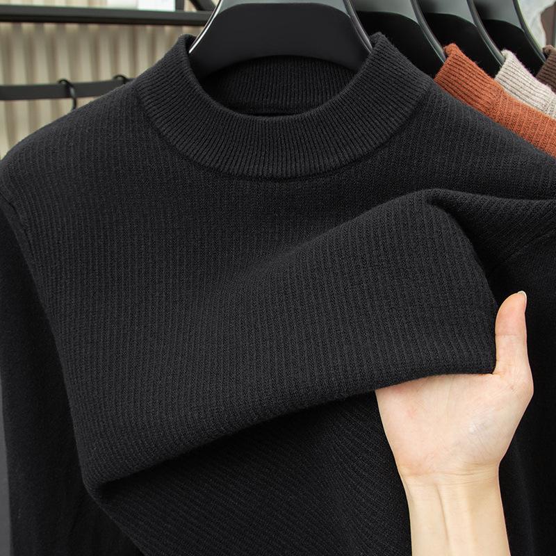 2025 Puyuan Men's Long Sleeve Round Neck Casual Knit Sweater for Young Adults
