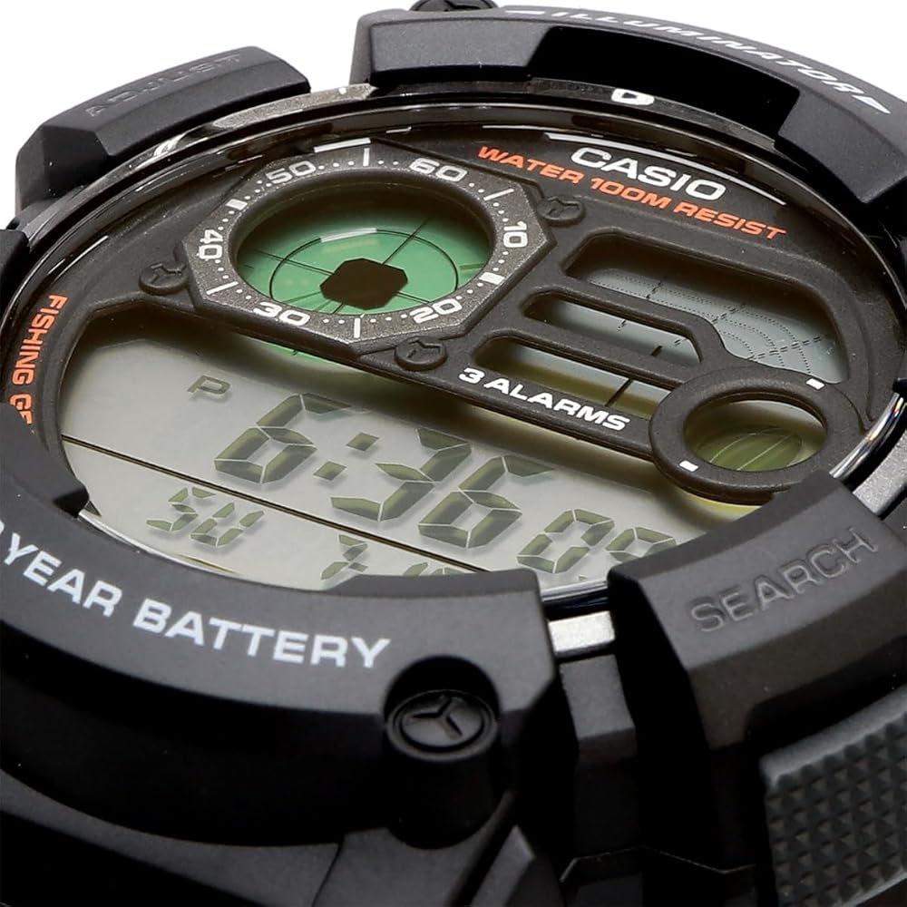 Casio CASIO Digital Men's Watch with Fishing Data & Moon Data Display Function WS-1500H-1AV Black (Overseas Model) [Parallel Import]