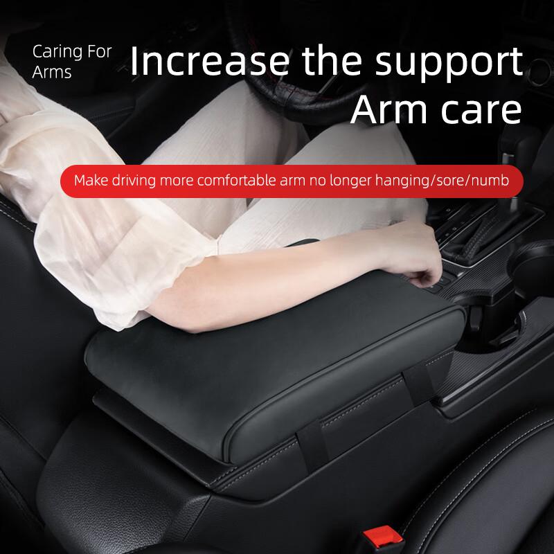 Car mounted armrest pad central wave pattern armrest box memory cotton height increasing pad all season universal comfort mod
