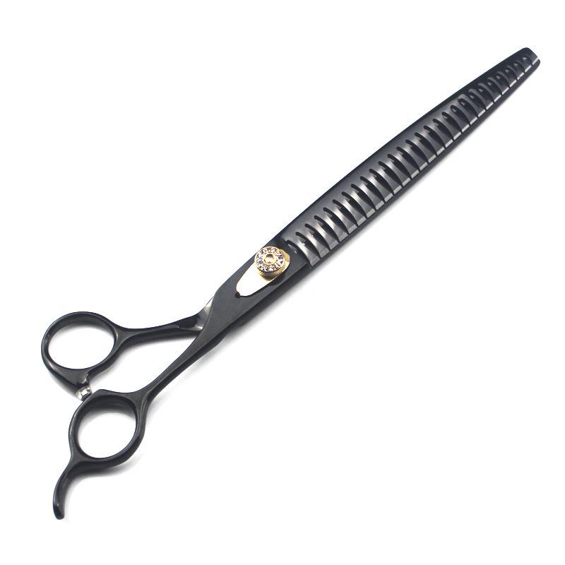 9.0" Gem-Colored Pet Grooming Fishbone Teeth Scissors with Bag