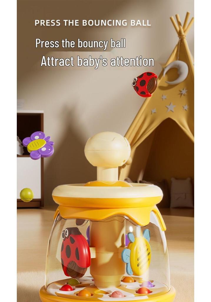 Children's Insect Carousel Jumping Ball Toy – Early Education & Soothing Gift for Babies