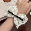 Sweet Bow Hairband, Lace Double-layered Gentle Elastic, Fashionable Embroidery, Retro Hair String, Elegant Quality