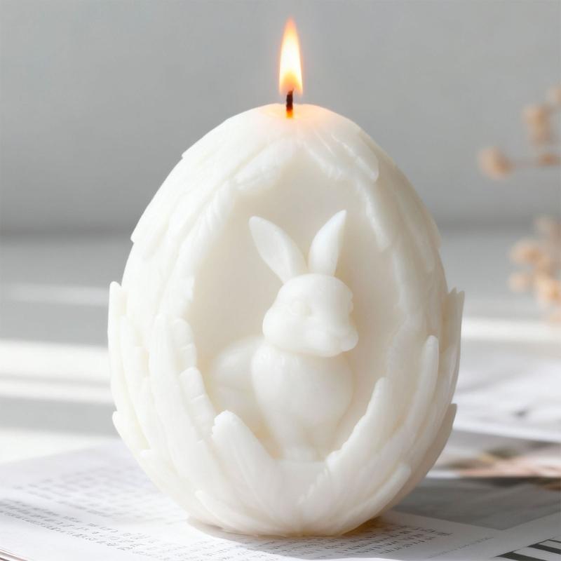 Easters Rabbits Silicone Candle Mould Flexible Demold Designs Food Grade Materials For Candle Soap Chocolate Crafting