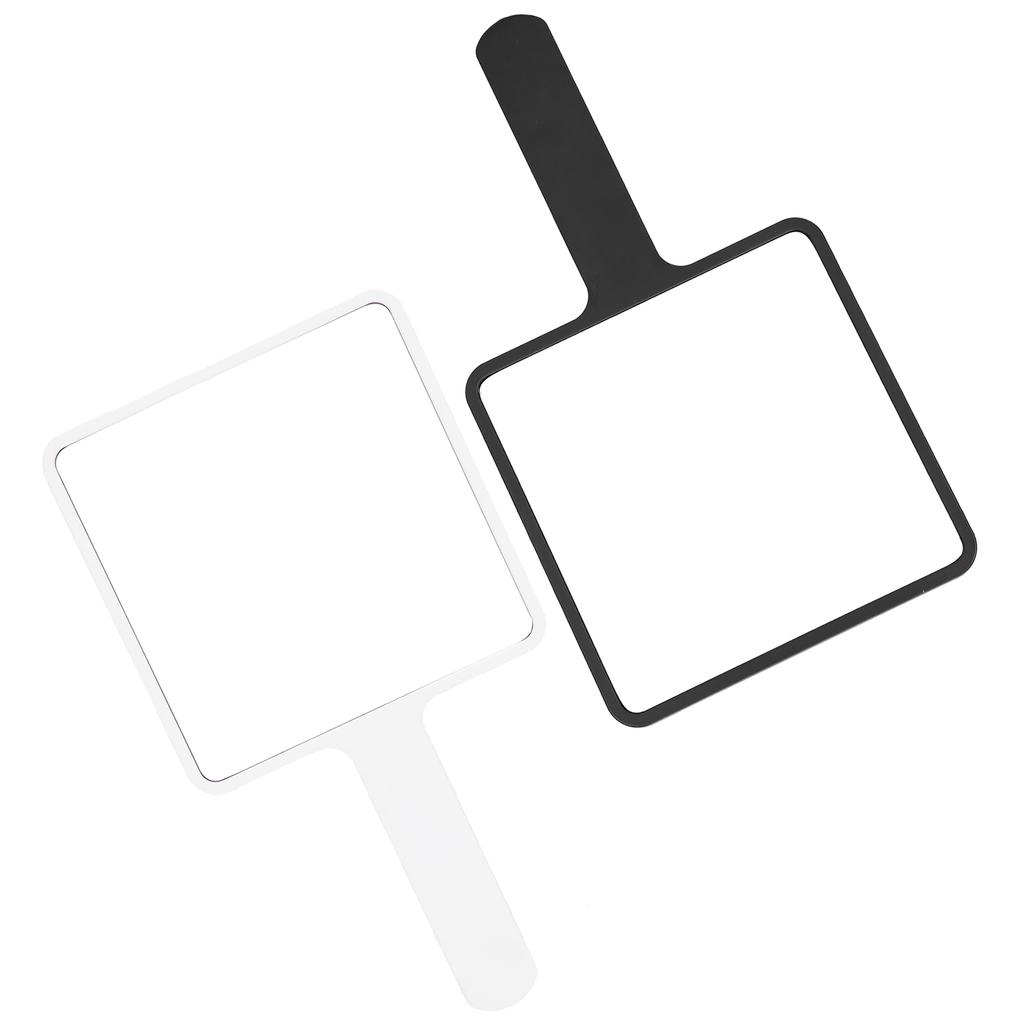 2pcs Handheld Makeup Mirror Portable Square Vanity Mirror Compact Beauty Cosmetic Tool