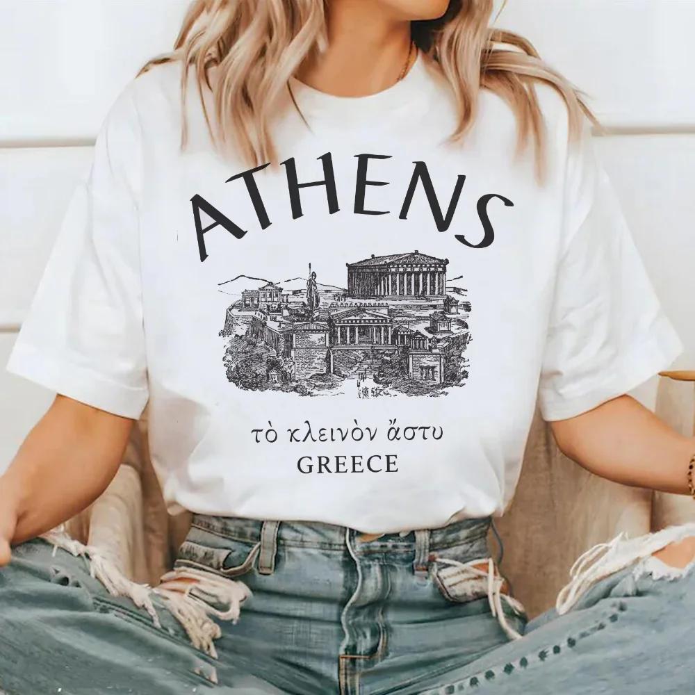 Short Sleeved Fashion Trend Top Street Versatile T-Shirt Pattern Round Neck Polyester Fabric T-Shirt Women's Printed Travel T-Sh