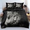 Black Lion Duvet Cover Animal Bed Sheet Pillow 3 Piece Bedding Set Single Double King Queen Full Size