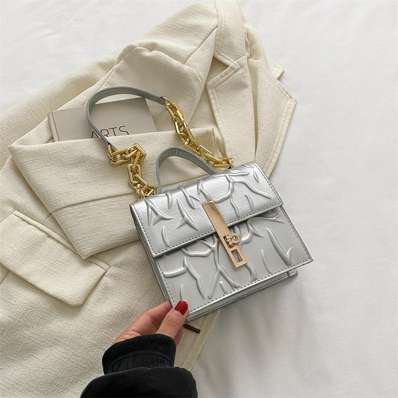 Modern Elegant Pu Crossbody Bag Trendy 2023 Square Chain Shoulder For Women