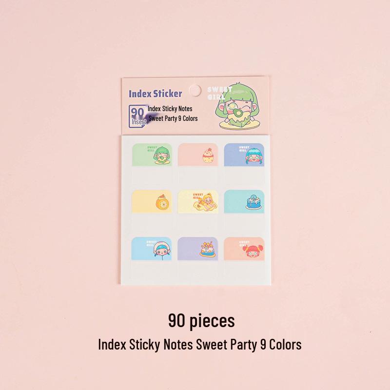 Gradient Cartoon Writable Transparent Sticky Notes & Index Tab Labels