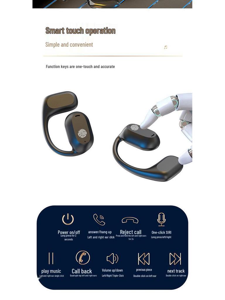 GT280 Wireless Sports Bluetooth Headset: Over-Ear, In-Ear, Air Conduction, Long Battery Life
