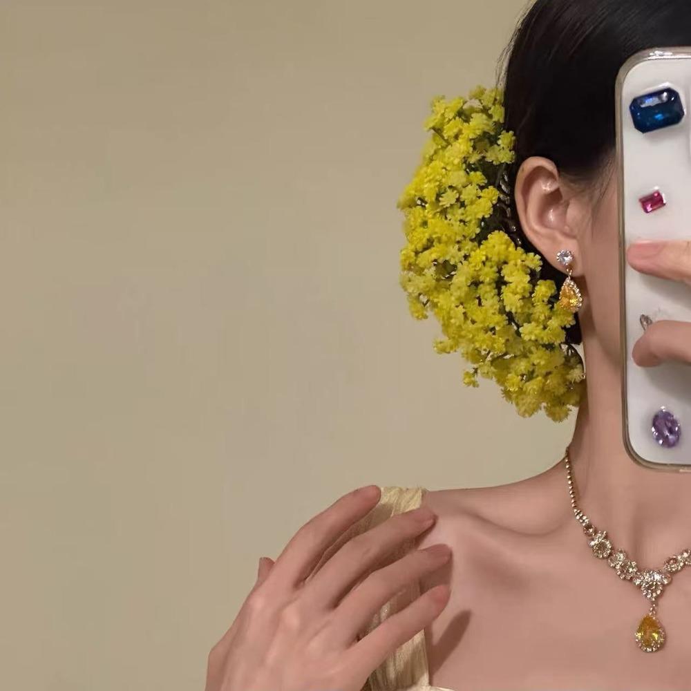 

Bohemian Chinese Style Side Clip Fairy Thai Hairpin Elegant Bride Hair Accessories Bridesmaid жёлтый